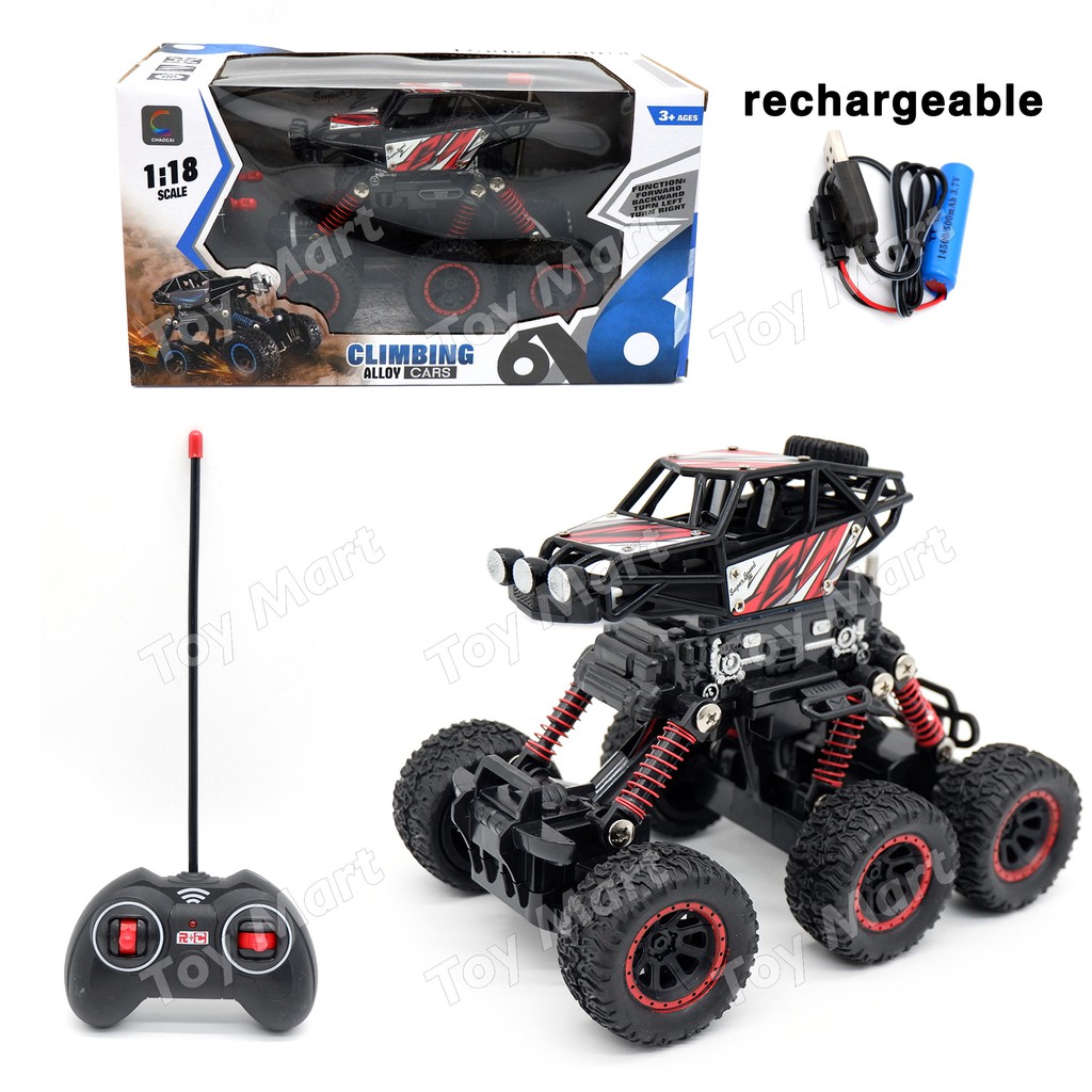 R/C Off Road 6 Wheels Monster Truck w/ Rechargeable Batteries Charger