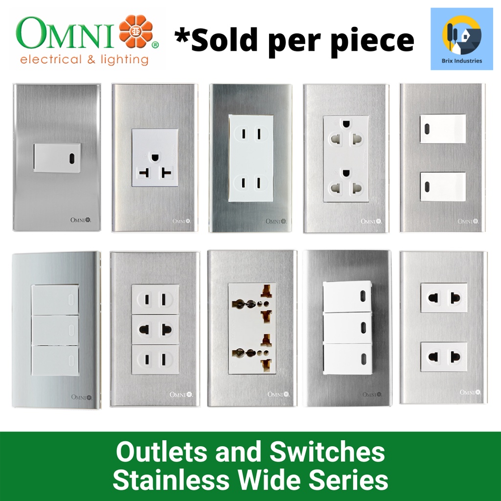 Omni Outlet and Switch Stainless Steel Wide Series Modern Design Sold