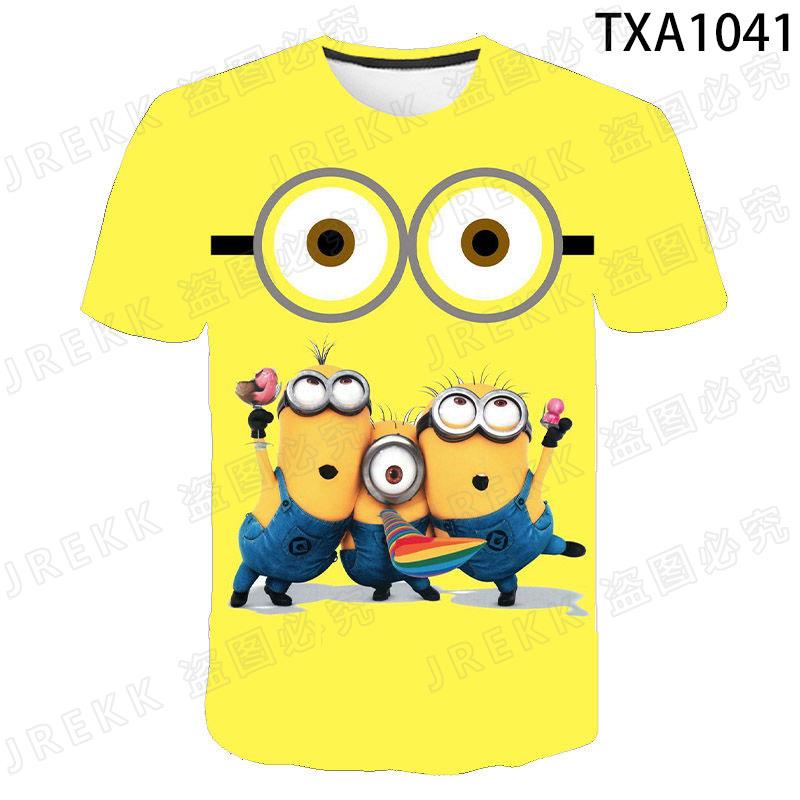 cartoon Anime Despicable Me Minions kids T-shirt 3d Print Casual Short Sleeve Tshirt girl Tops Cool O-neck boy child clothes Tops tees