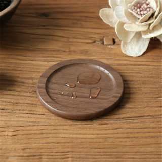 Wood Coaster Retro Insulation Cup Mat Household Square Round Coaster #7