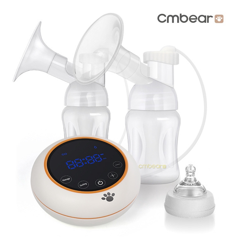 Kamanxiong Dual-Frequency Dual-Mode Bilateral Intelligent Electric Breast Pump, LCD Display 9-Speed Suction Adjustment Charging Breast Pump