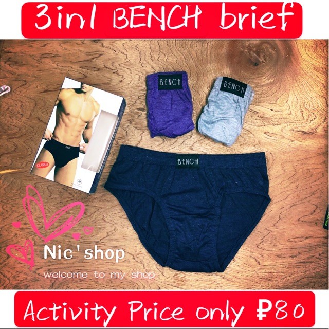 Cod 3in1 With Box Bench Body Brief For Men Shopee Philippines