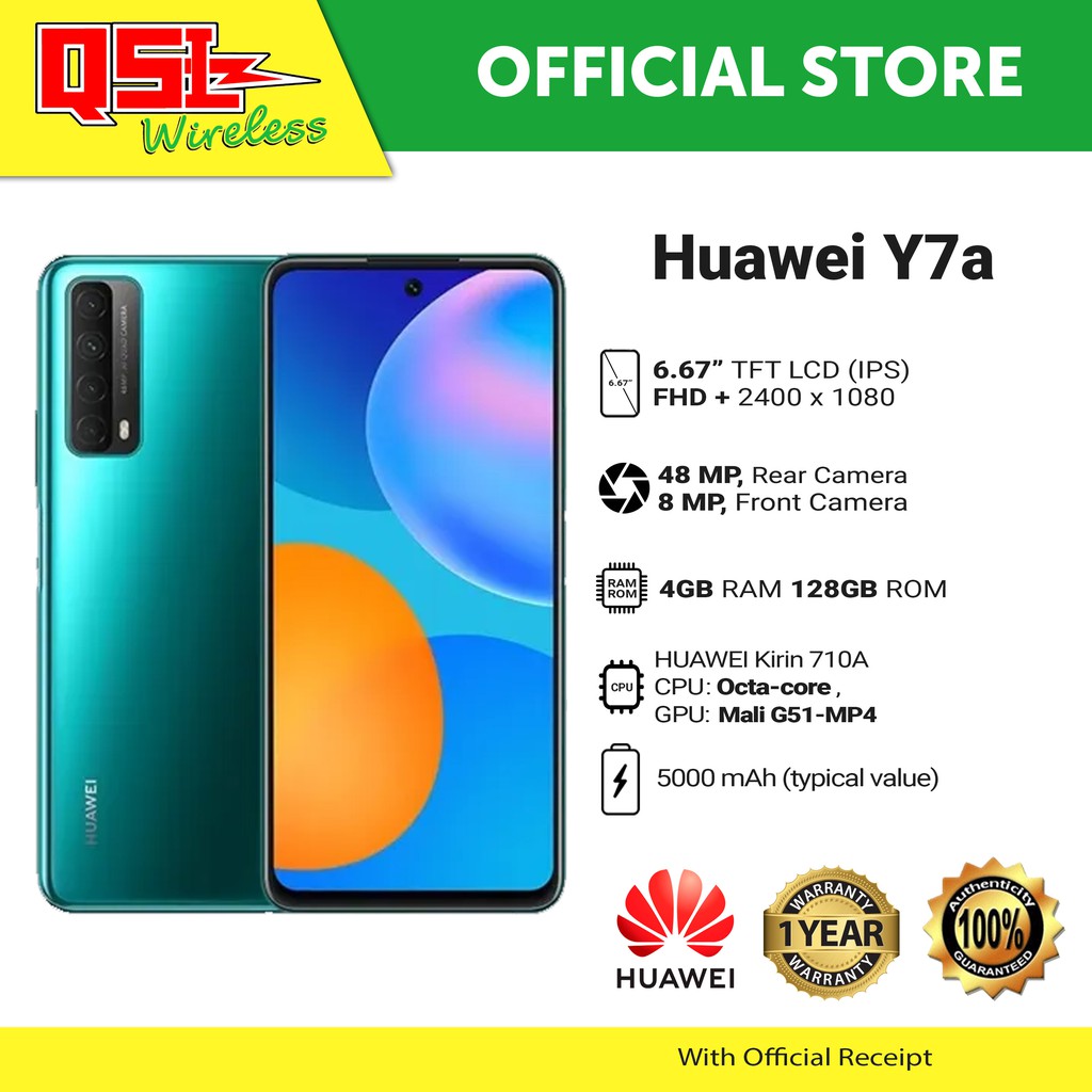 huawei y7a camera specs