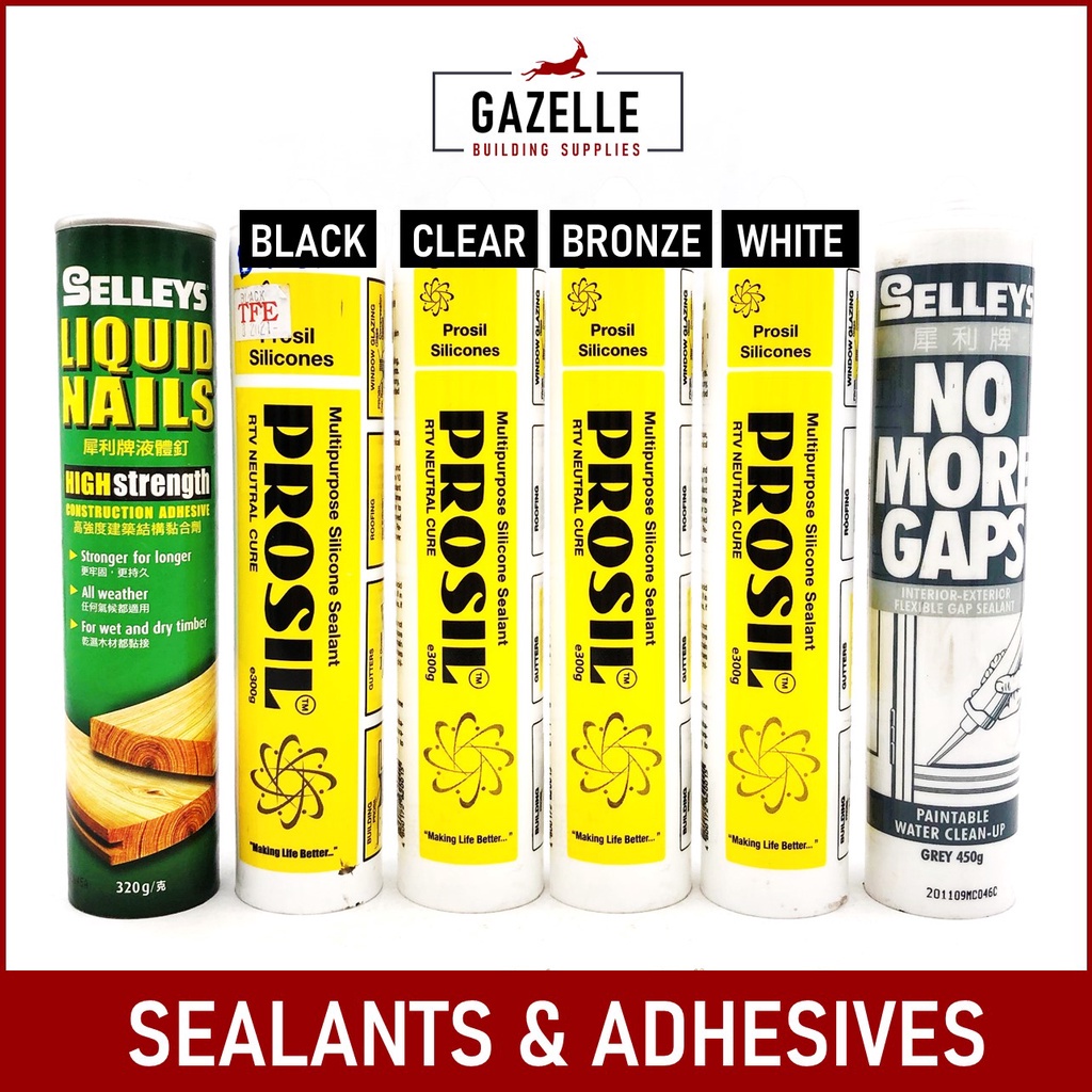 PROSIL Multipurpose Silicone Silicon Sealant SELLEYS No More Nails