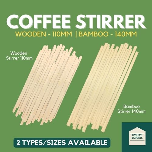 Coffee Stirrer Sticks [ Wooden Stirrer / Bamboo Stirrer ] 500's / 100's Natural Disposable