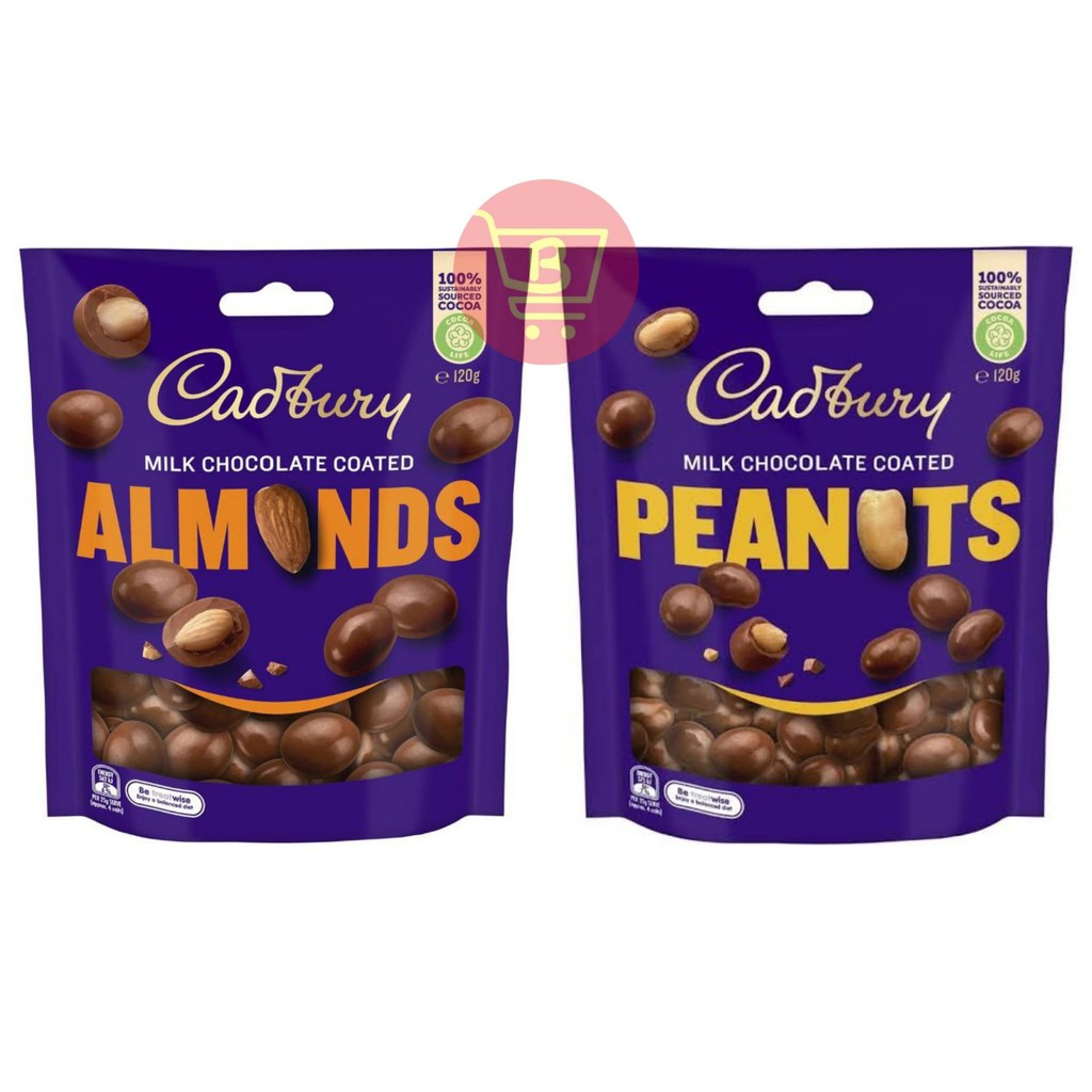 Cadbury Milk Chocolate Coated Peanuts, Almonds (120g) Shopee Philippines