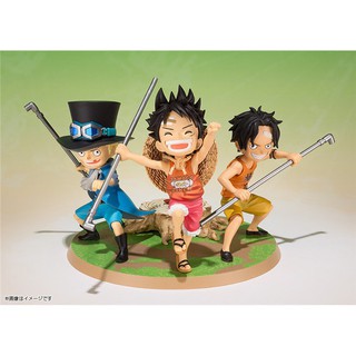 Ready Stockone Piece Childhood Luffy Ace Sabo Asl Brotherhood Action Figure Set Shopee Philippines - luffy tux roblox