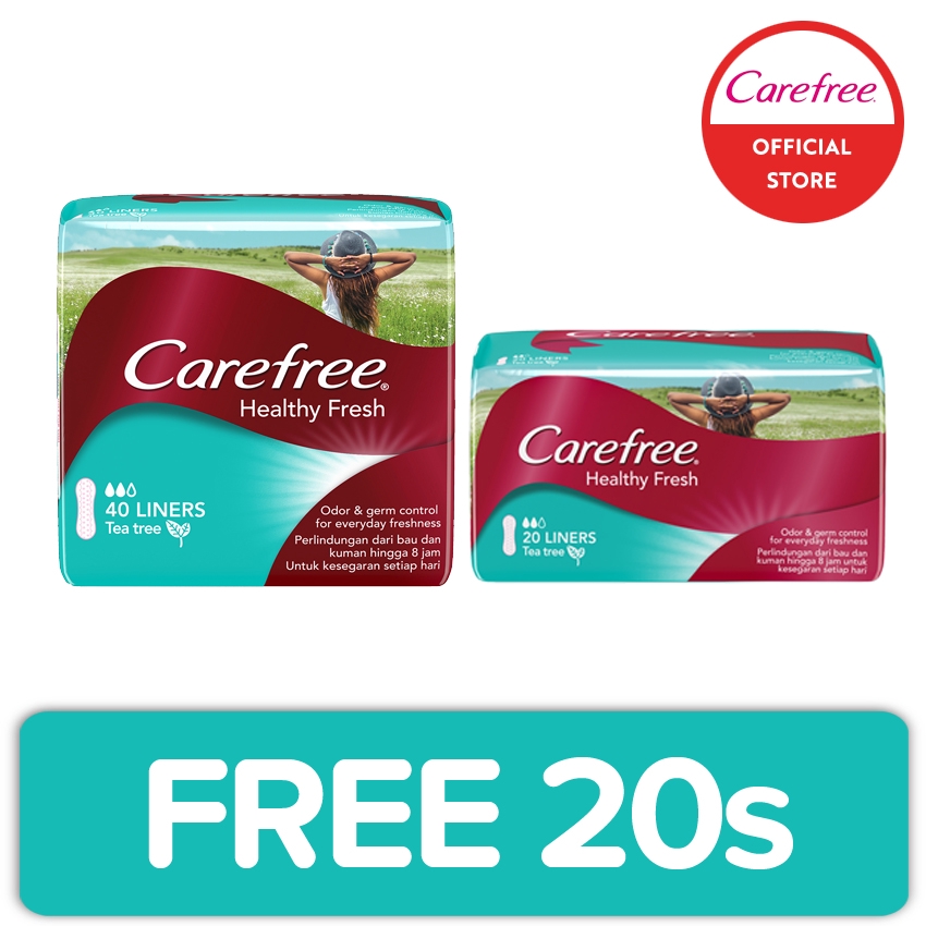 Carefree Healthy Fresh Panty Liners 40s + free 20s Shopee Philippines