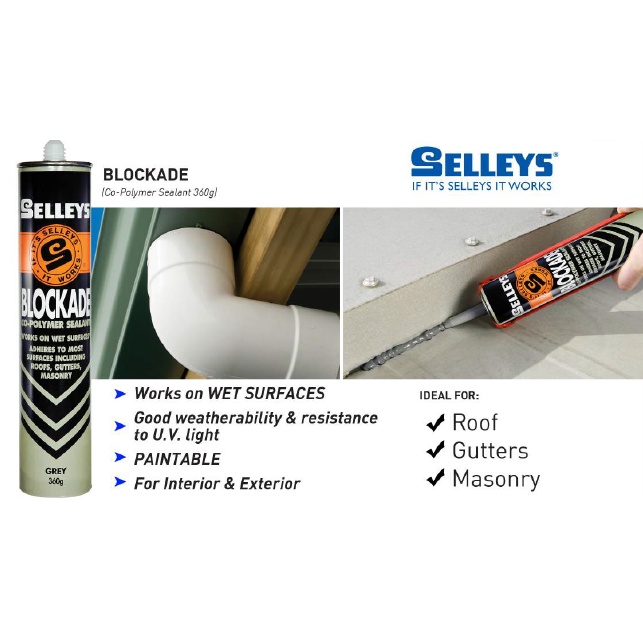 Selleys Blockade Co Polymer Sealant Gray 360g Paintable UV Light