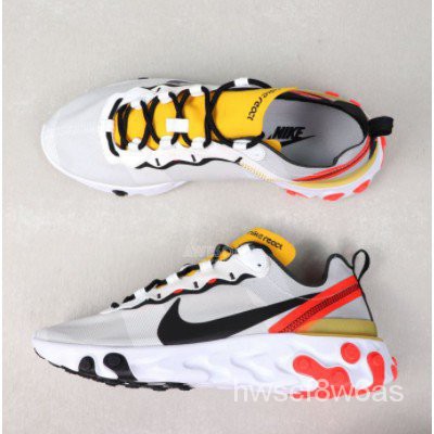 Cheap Nike React Element 55 White And Orange Enjoy Free Shipping Istanbulguinee Com