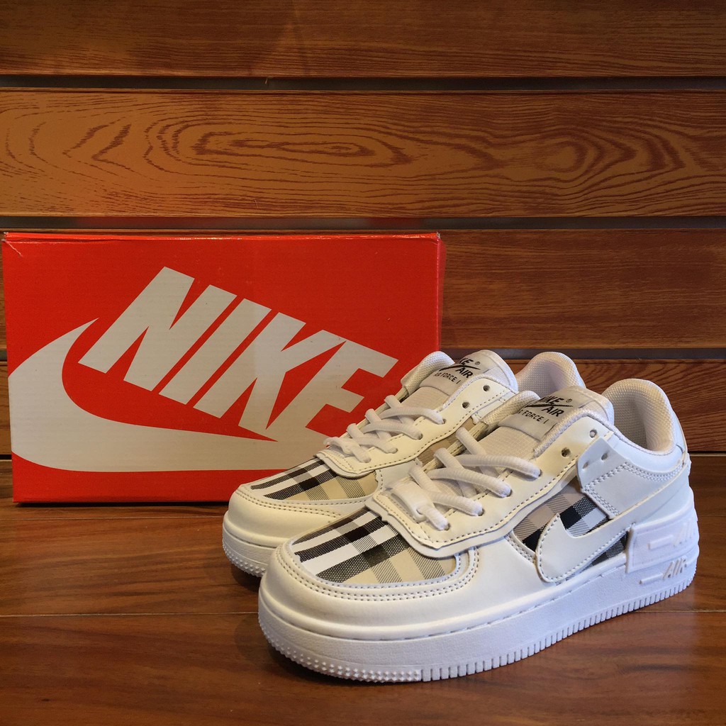 plaid af1 shadow white