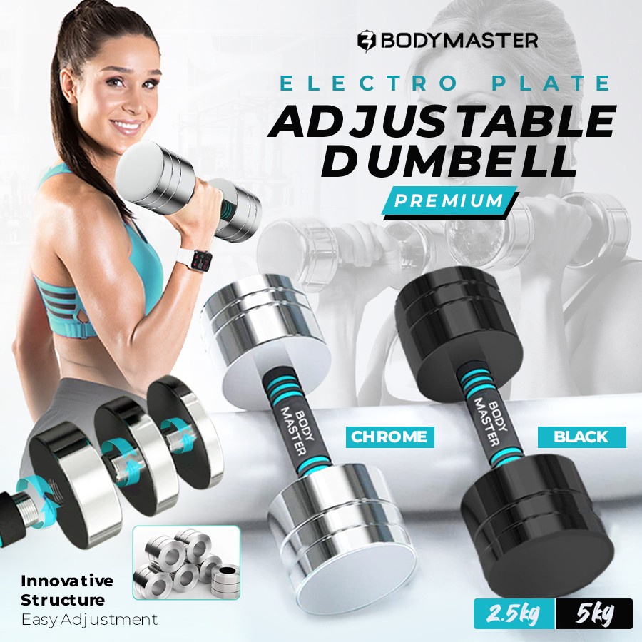 Adjustable Electroplate Dumbbell 2.5kg Stainless Dumbbell Barbells