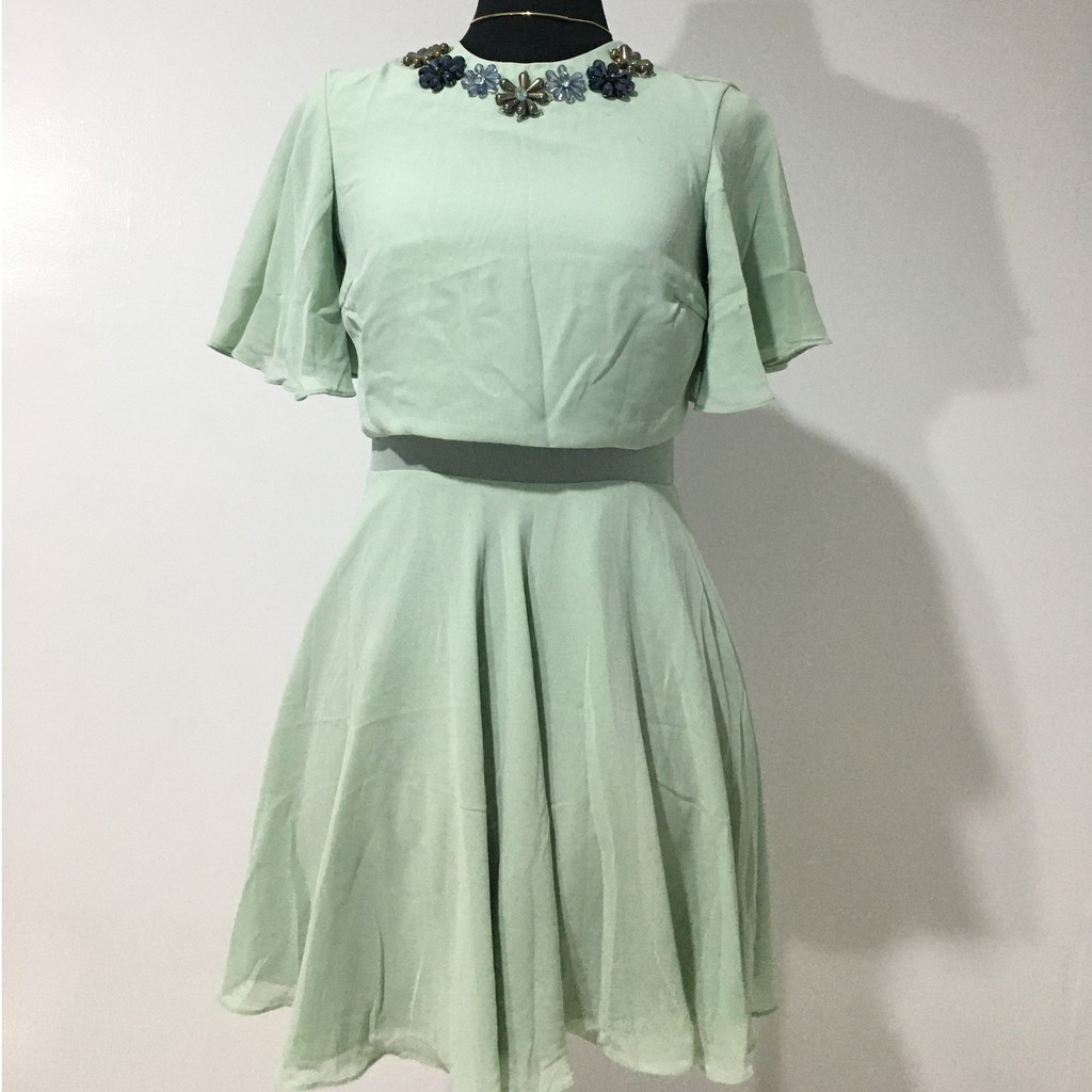 Mint Green Cocktail Dress Shopee Philippines