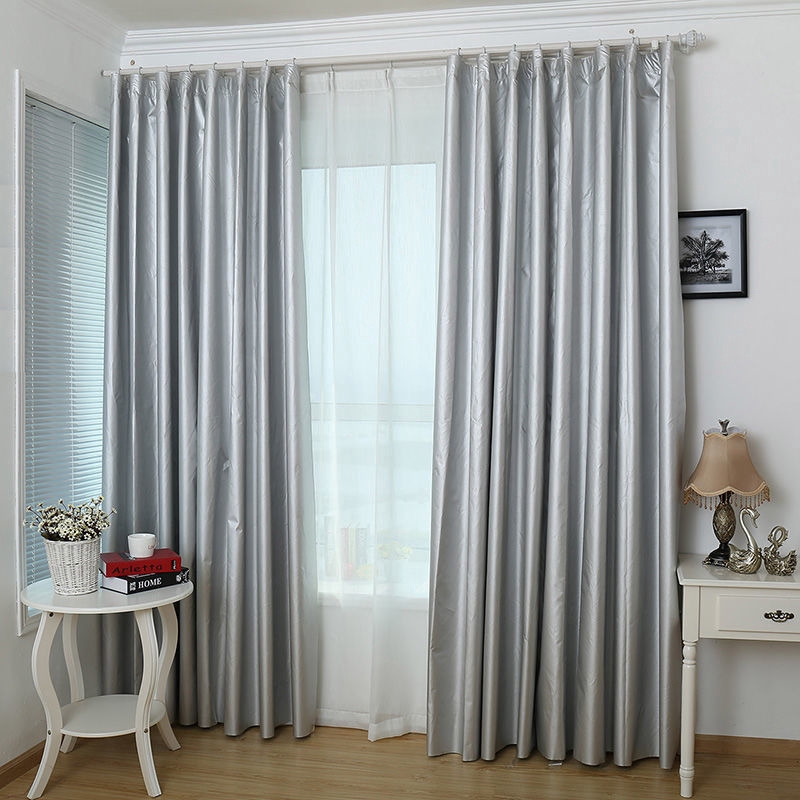 Punch-Free Full Blackout Curtain Fabric Finished Product Shade Curtains ...