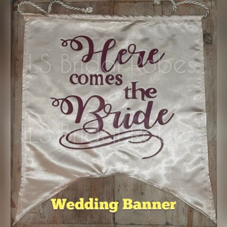 Details about   1pc Jute Fabric Shabby Wedding Decor Banner Bride Khaki Here Comes The BrideYJZY 