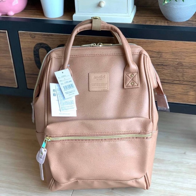 anello pink leather backpack