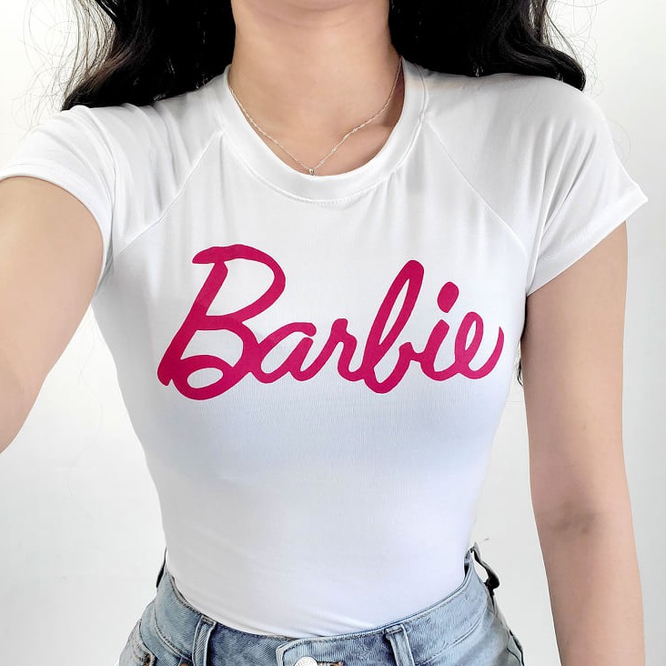 white barbie crop top