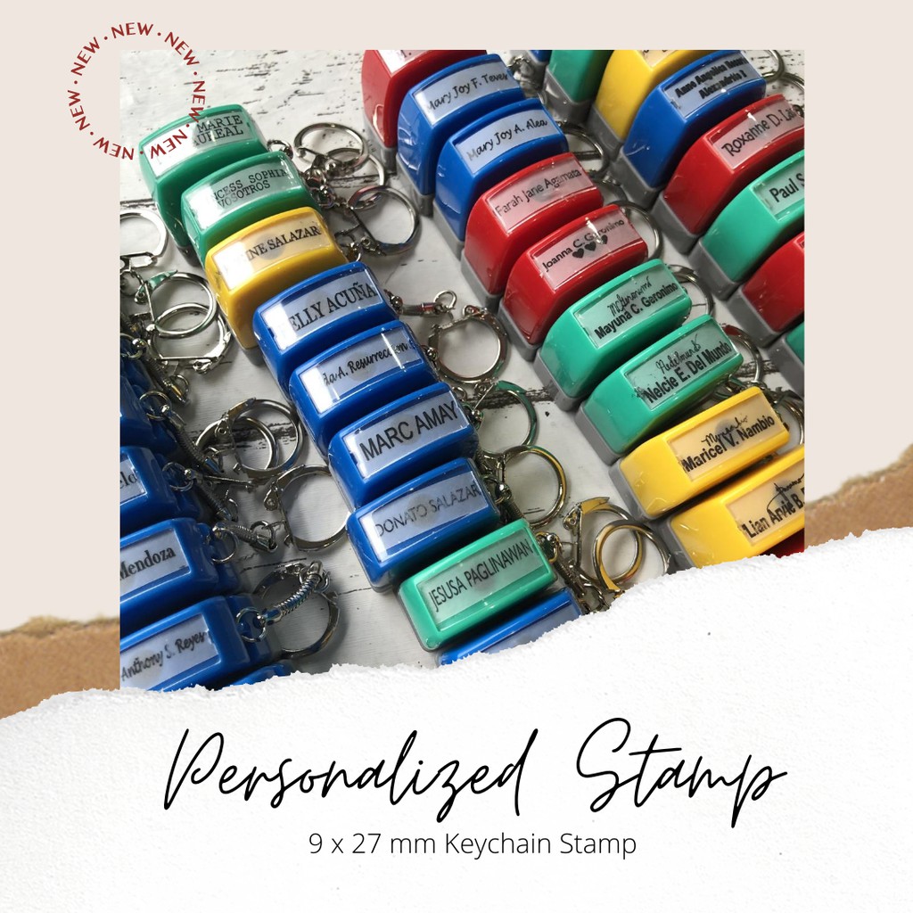 9 x 27 mm Customize/Personalized Self Inking Keychain Stamps Shopee