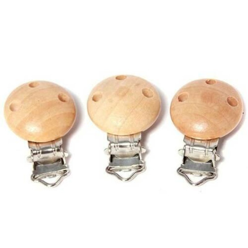 5PCS Wooden Mental Baby Pacifier UK & Soother Clips Holders Safety Teat Clips