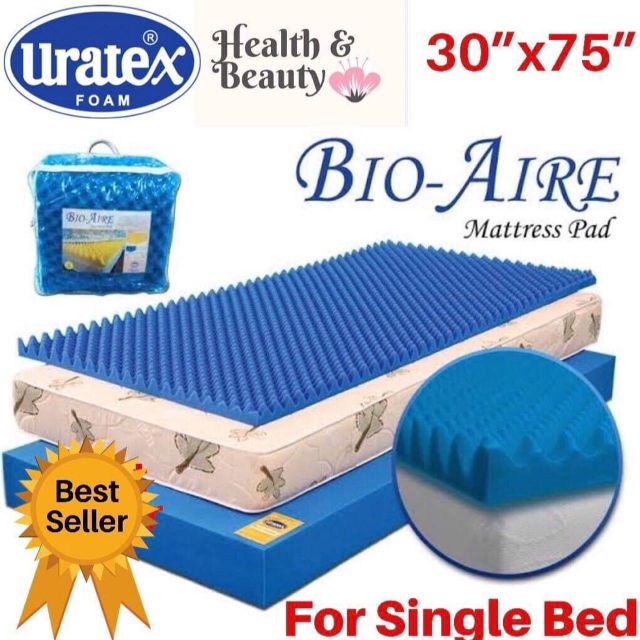 Uratex BioAire Egg Mattress Pad / Anti Bed sore in Blue 30x75 Shopee
