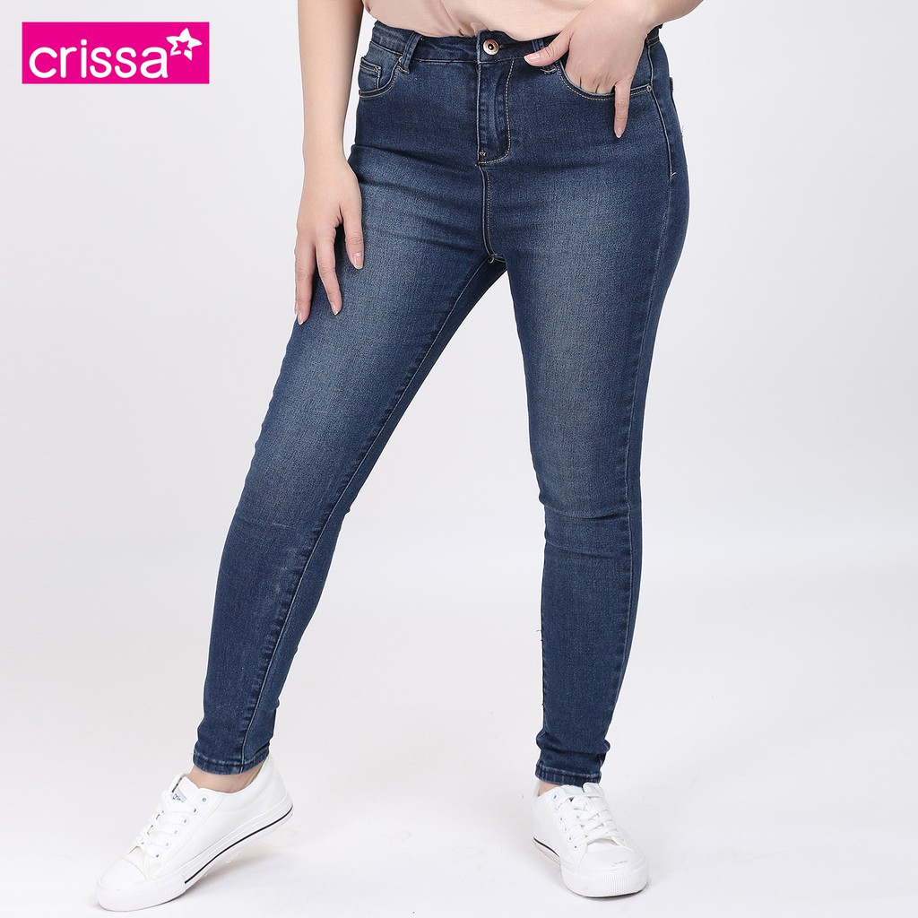 Crissa Skinny Highwaist Jeans CSB28-0090 (Dark Wash MD) | Shopee ...