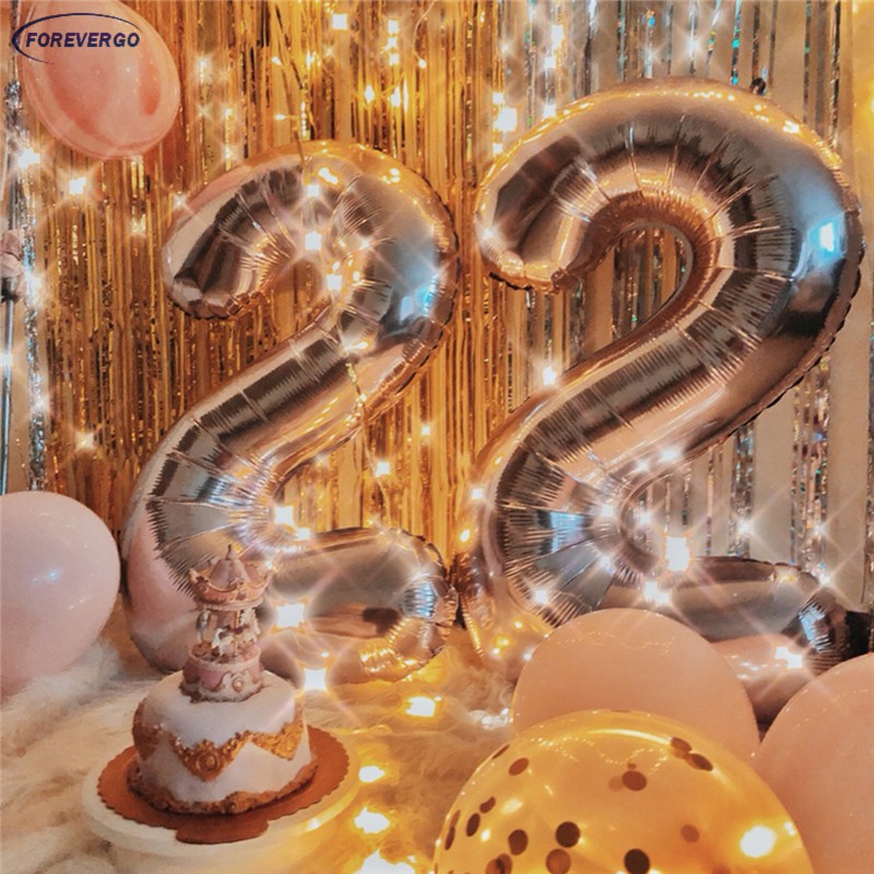 rose gold foil number balloons