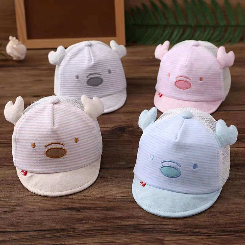 Baby hat 0-3-6-12 months summer net breathable sun hat neonatal baby cap ₱310