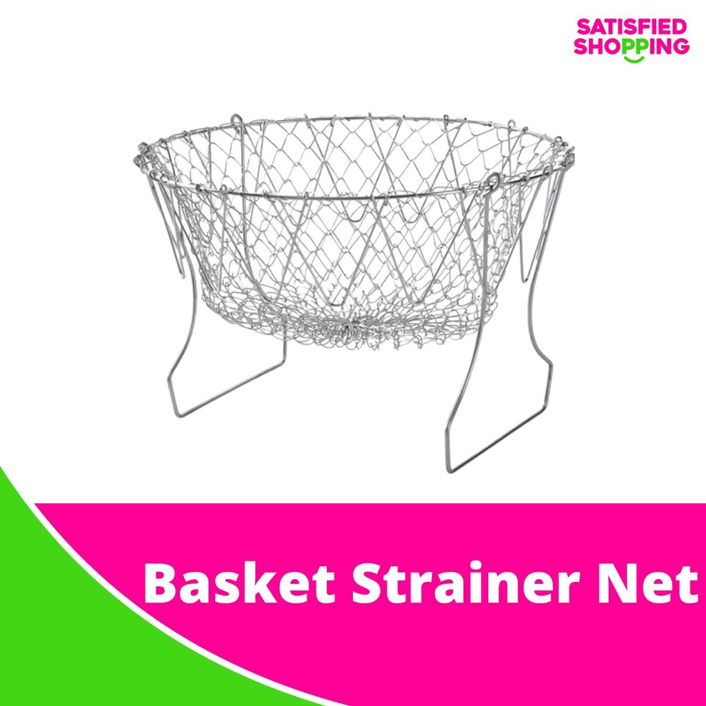 Expandable Fry Chef Basket KitchenKitchen Chef Strainer Foldable Steam