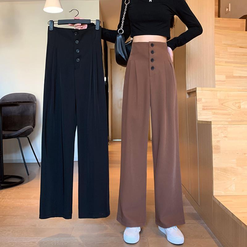 high waist palazzo pants with buttons