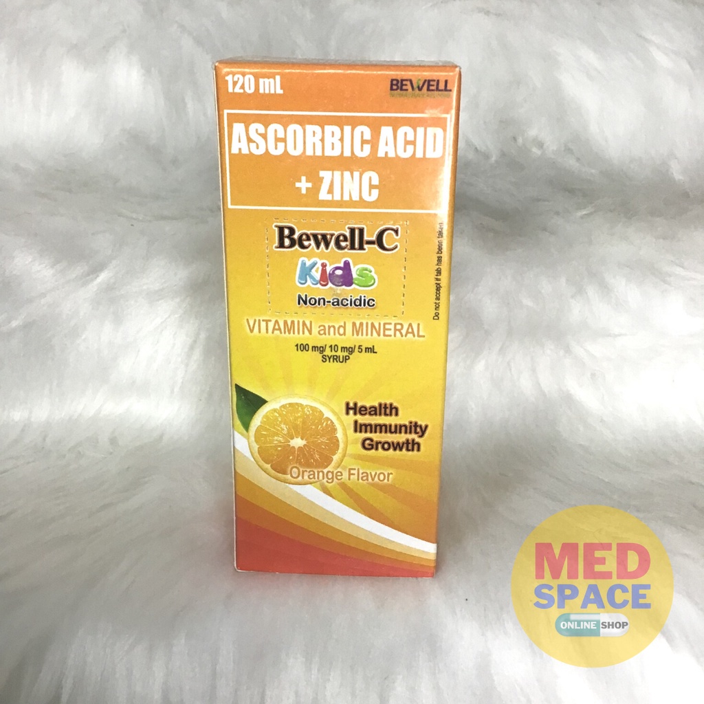 Bewell C Kids NonAcidic Ascorbic Acid + Zinc 120ml syrup Sodium