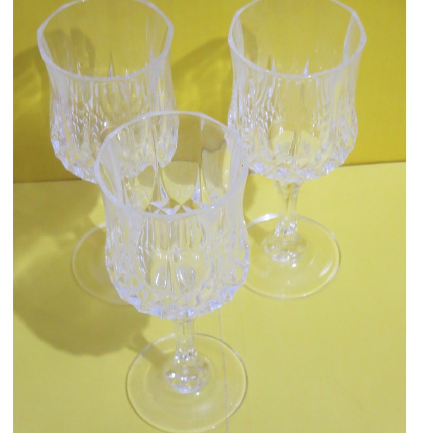 Cristal D Arques Durand Crystal Longchamp Wine Glasses 6 5 Tall 3 Pcs France Made Shopee Philippines