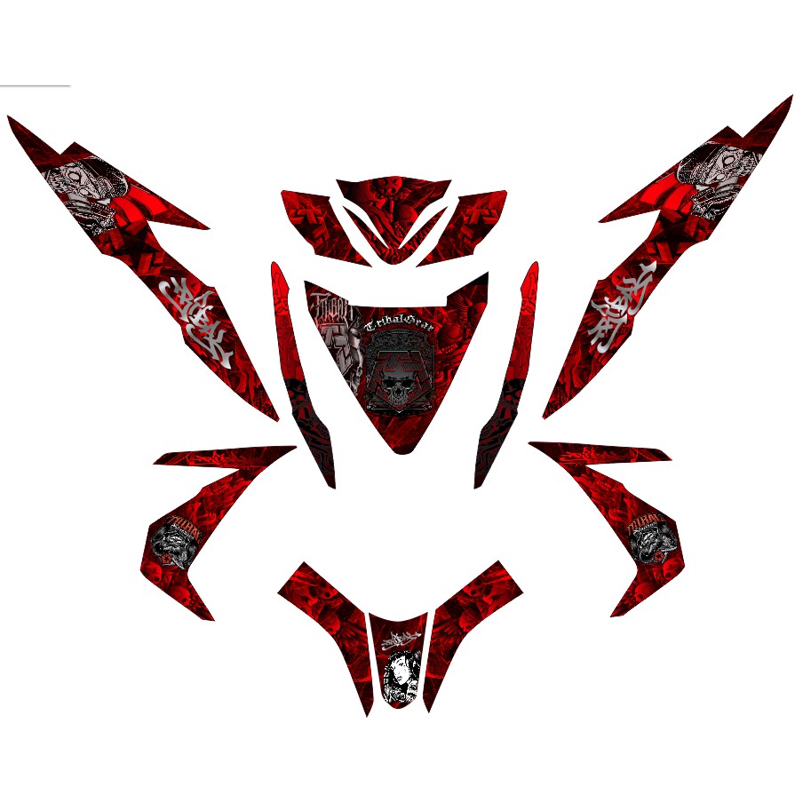 Decals, Sticker, Motorcycle Decals for Honda beat, FI, V2, 012, tribal