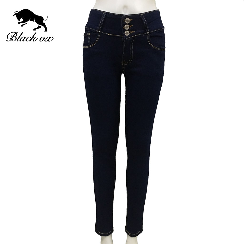 3 button high waisted skinny jeans