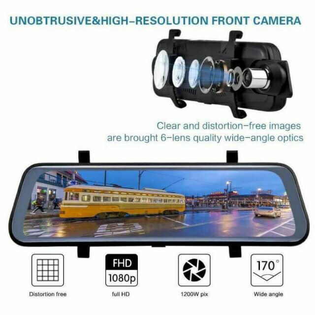 10 Inch Touch Screen Car DVR Recorder camera Dual Lens with Rear View Camera dash cam #2