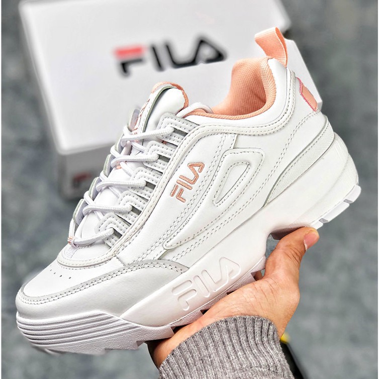 fila white pink sneakers