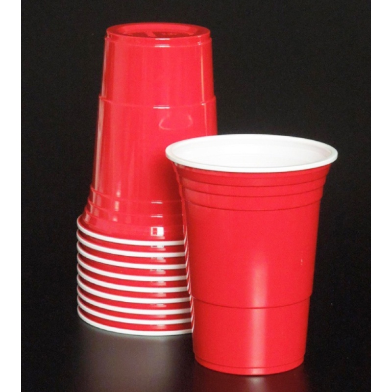 Beer Pong Drinking Game Set 22PCS Plastic Game Cups with 4PCS Ping Pong Balls Outdoor Camping Bar Pub Party Supplies 16oz red Cups 11+Black cups11+4balls 