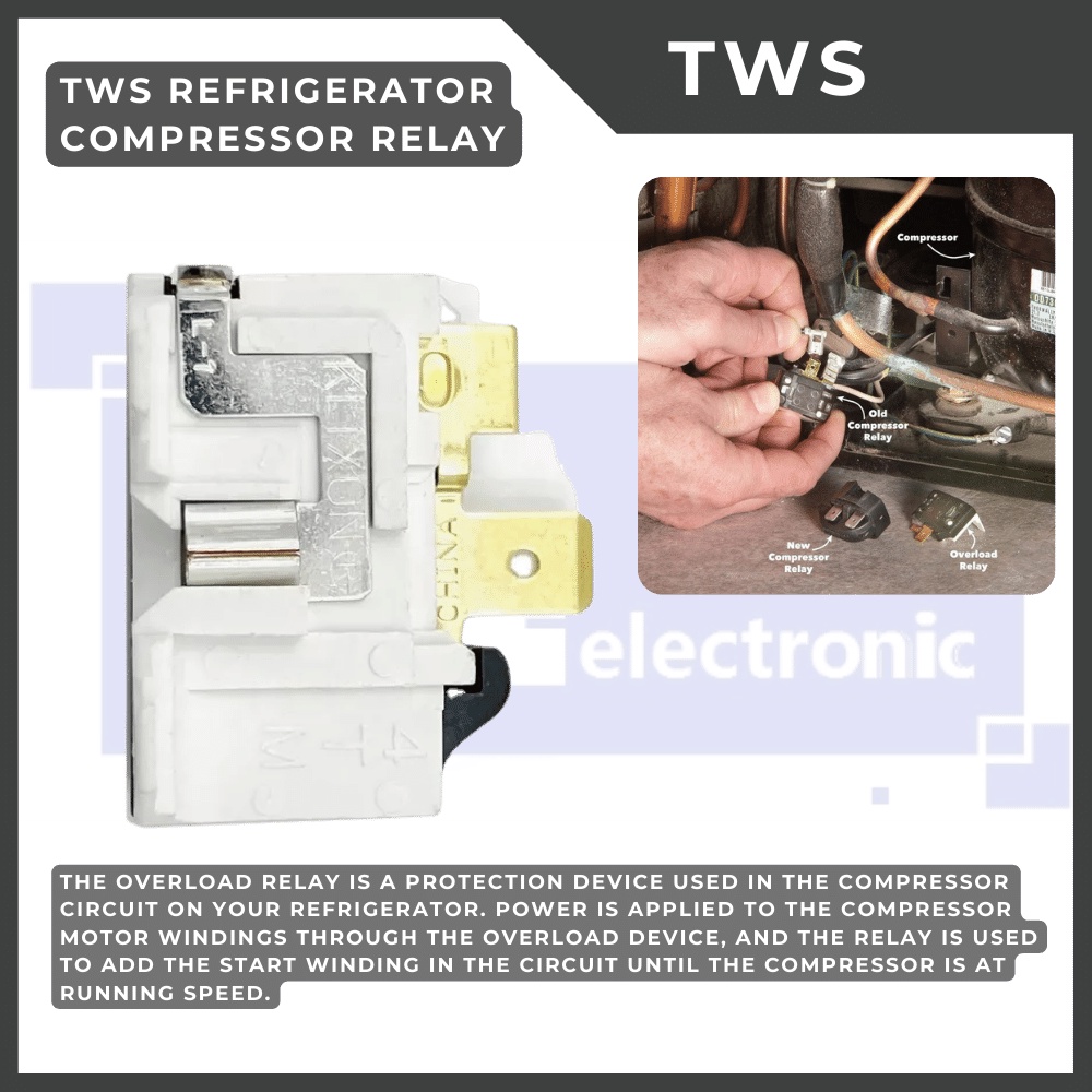 TWS Refrigerator compressor overload protector PTC relay Freezer