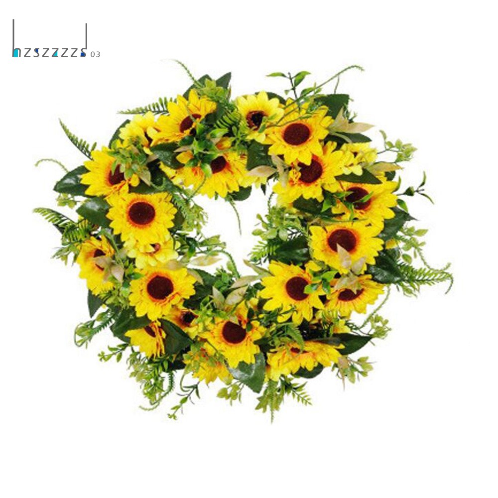 Sunflower Wreath For Front Door Artificial Sun Flower Greenery Garland For Home Decoration Spring Summer Kitchen Decor Shopee Philippines