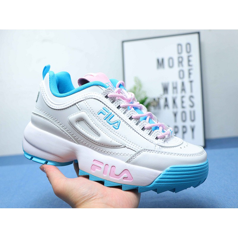 pink and blue fila shoes