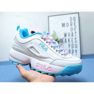 pink and blue fila