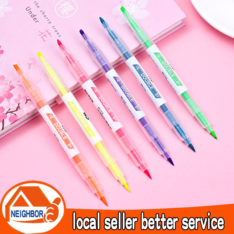 【In Stock】imoda 1pc Double-head Highlighter Pen Student Marker Pen ...