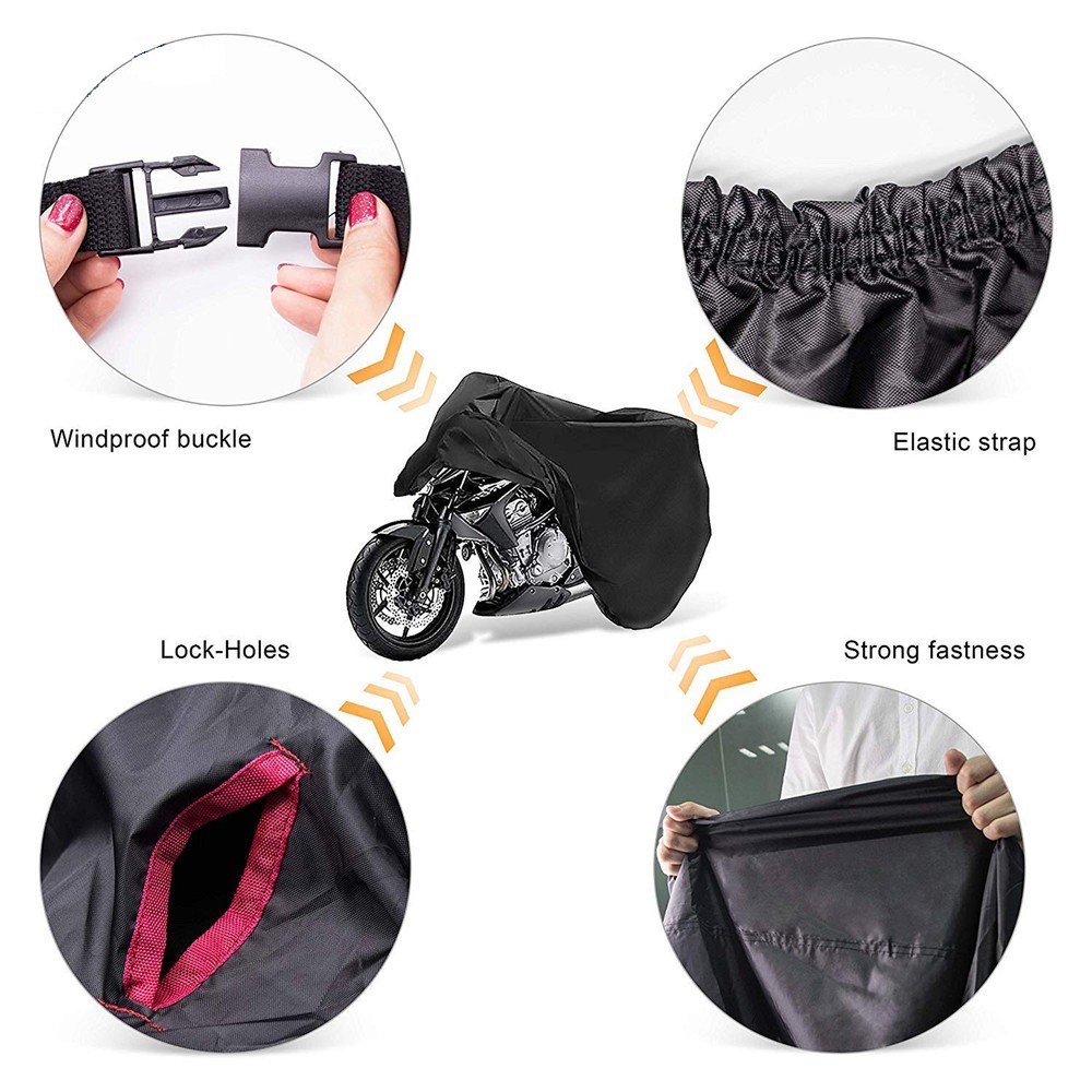 105 x 50 x 42 In Amconsure Motorcycle Cover,Motorcycle Cover Waterproof Outdoor with Lock-Holes & Storage Bag,21D Oxford Durable & Tear Proof,All Weather Outdoor Protection Motorcycles Vehicle Cover 