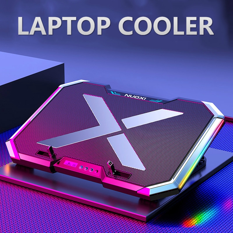 【2022 NEW】ORIGINAL NUOXI Gaming Laptop Cooler Six Fan Led Screen Two