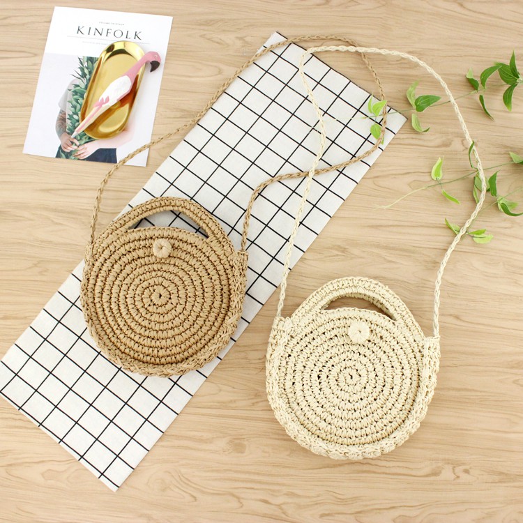 Round Rattan Sling Bag Straw Bag Korean Sling Bag Hand Bag Beach Bag