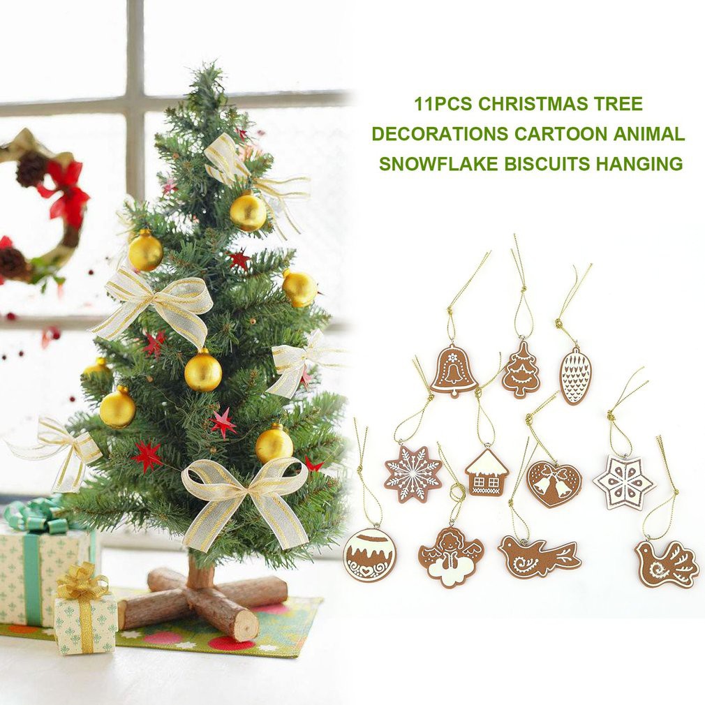 11pcs Christmas Tree Decorations Snowflake Biscuits Hanging