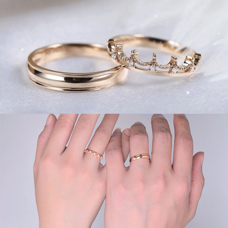 Couple Engagement Ring Promise Ring 925 Silver Crown Diamond Ring Men ...
