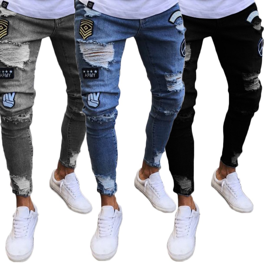 slim fit jeans distressed