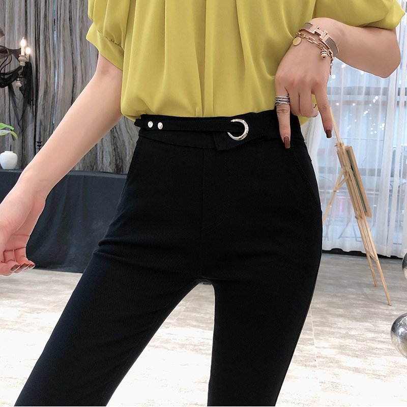 high waisted black pants with belt