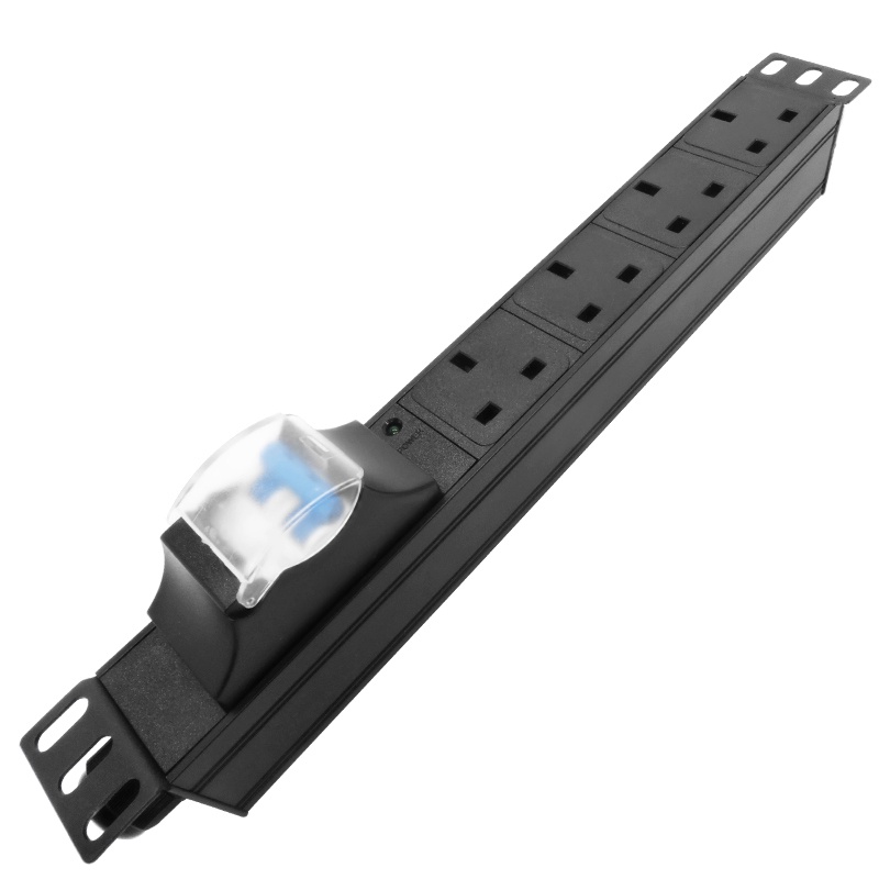 PDU Power Distribution Unit 4 Ways UK Outlet Extension Power Strip, 16