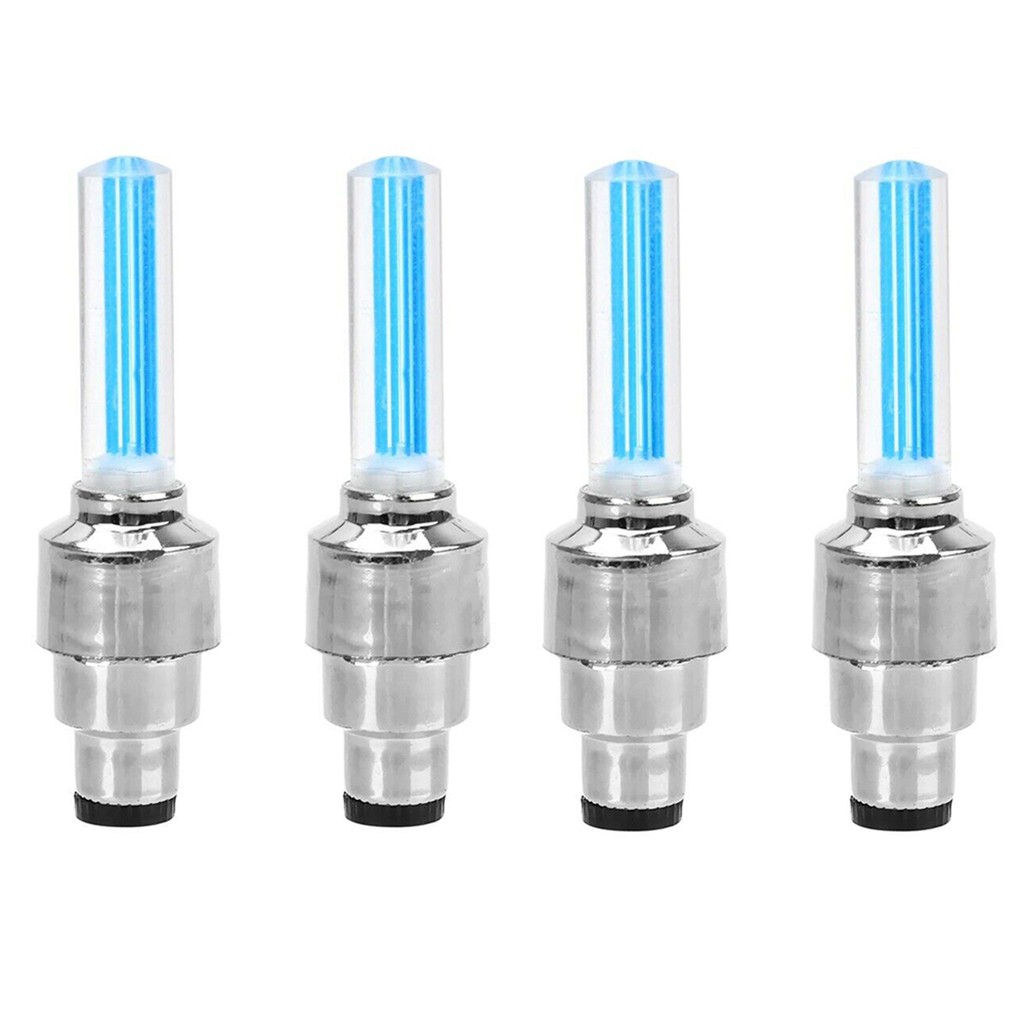4 PCS Bicycle Wheel Tire LED Pito Light Flash Tyre Wheel Valve Stem Cap